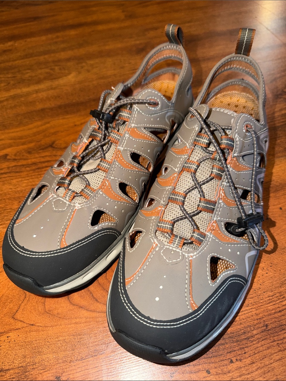 Eddie Bauer Men's Gray and Orange Outdoor Water Sandals